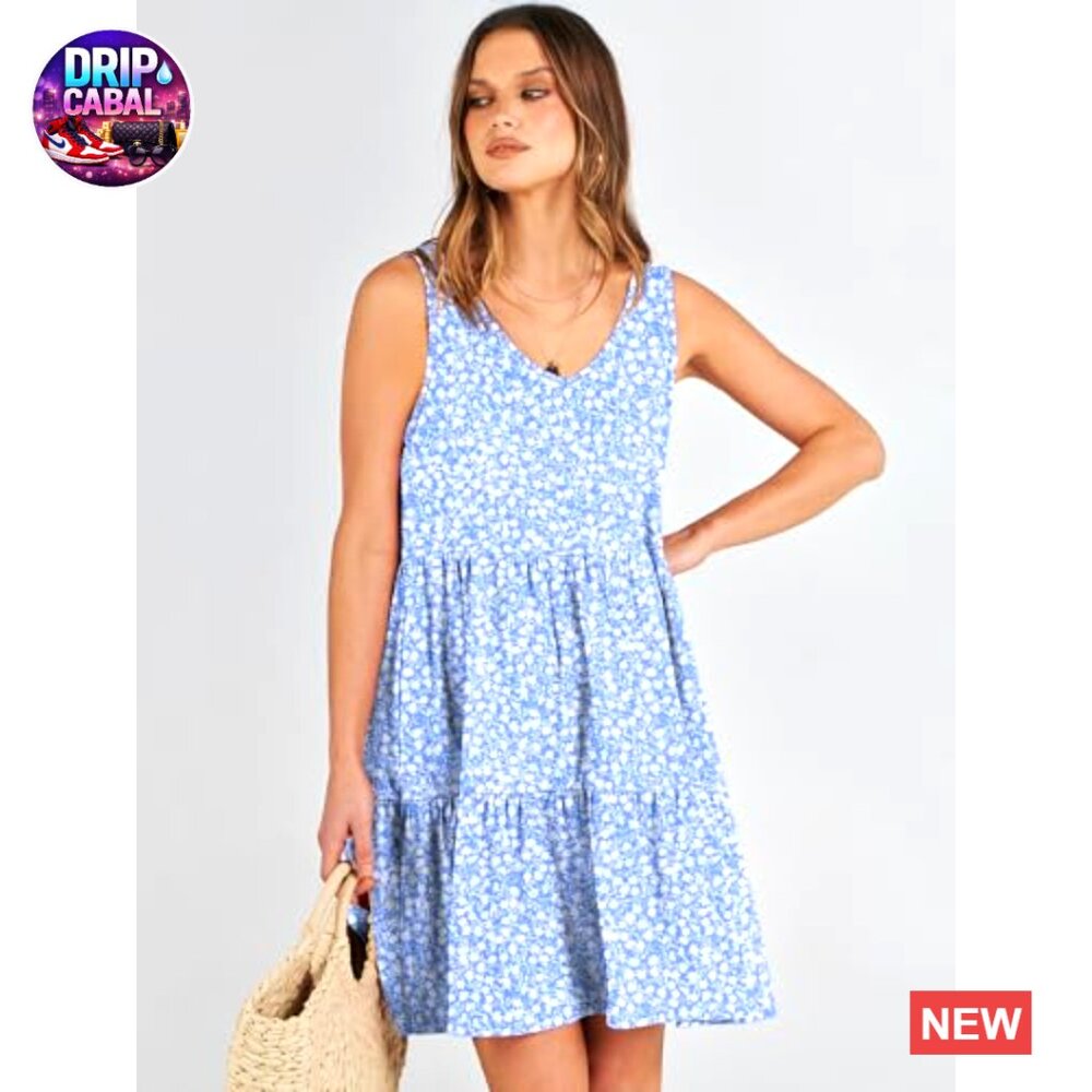 Polyester Elastane V-Neck Sleeveless Swing Mini D… - image 2